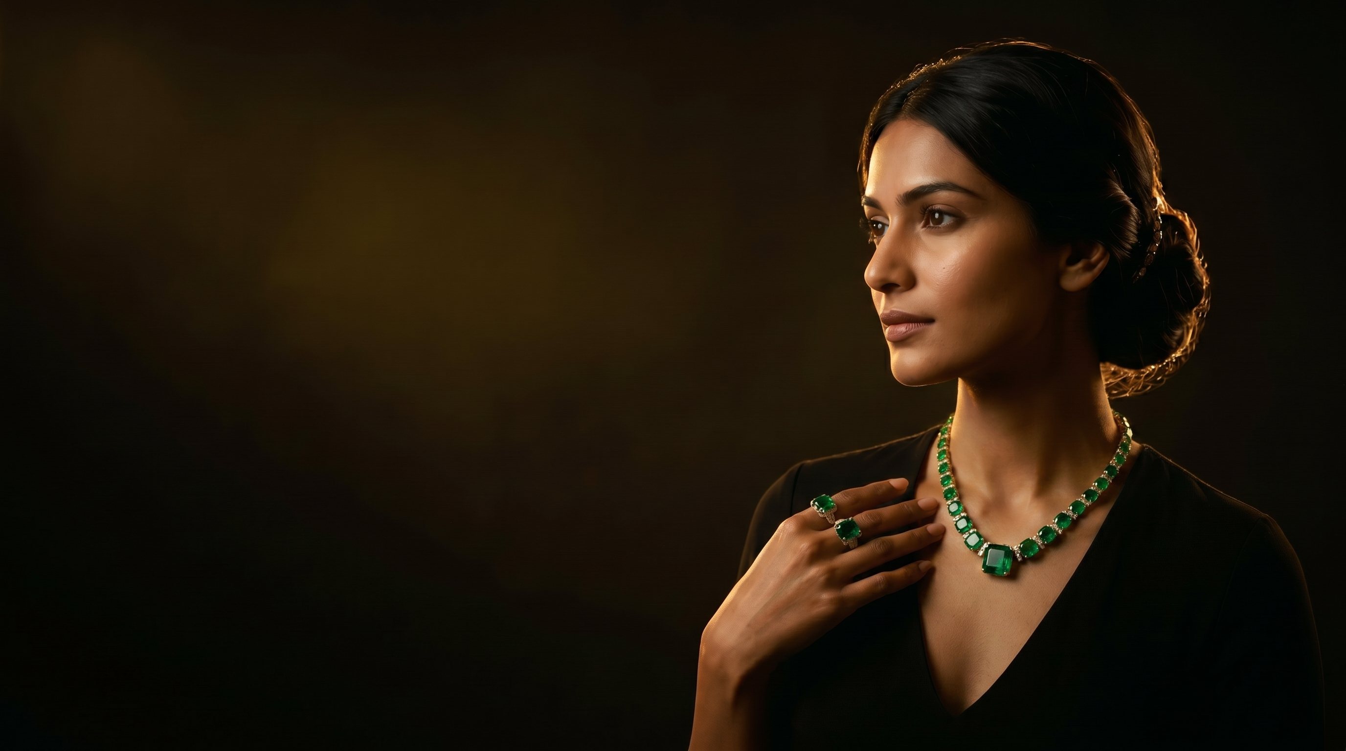 The campaign film-still — emerald rivière, candlelight