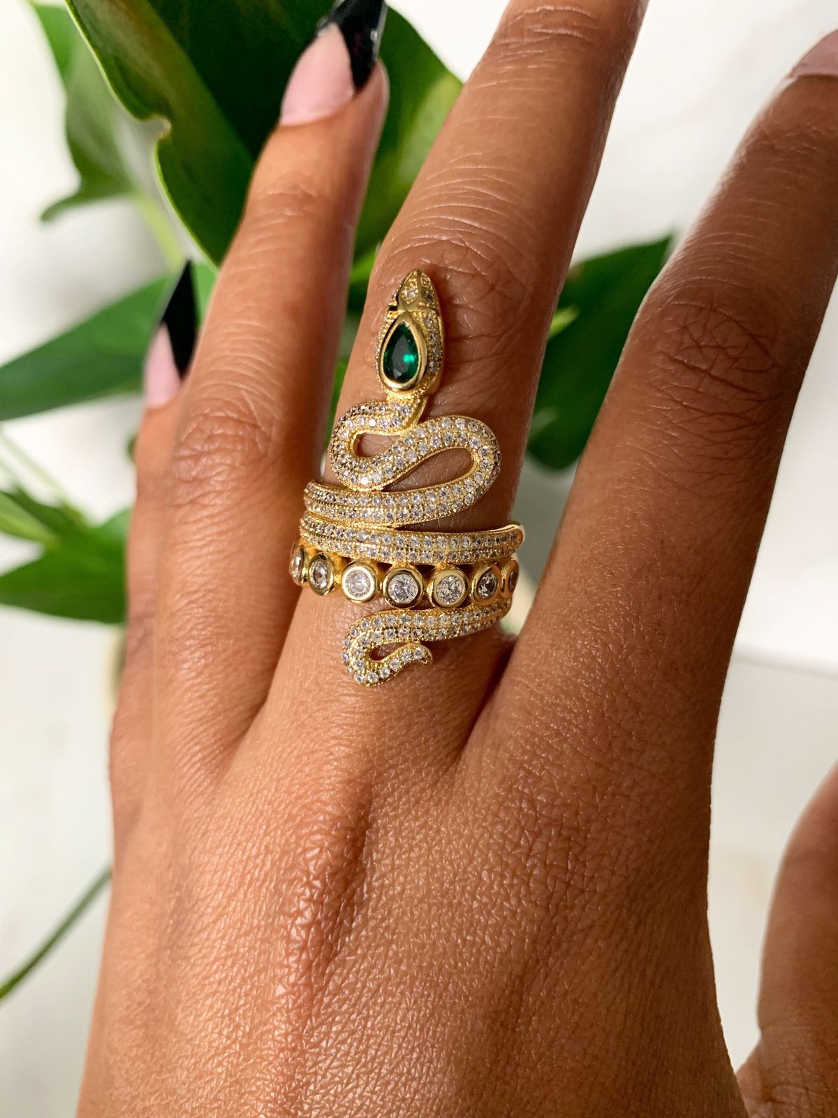 A serpent ring dreamt in the Imaginarium, rendered in solid gold
